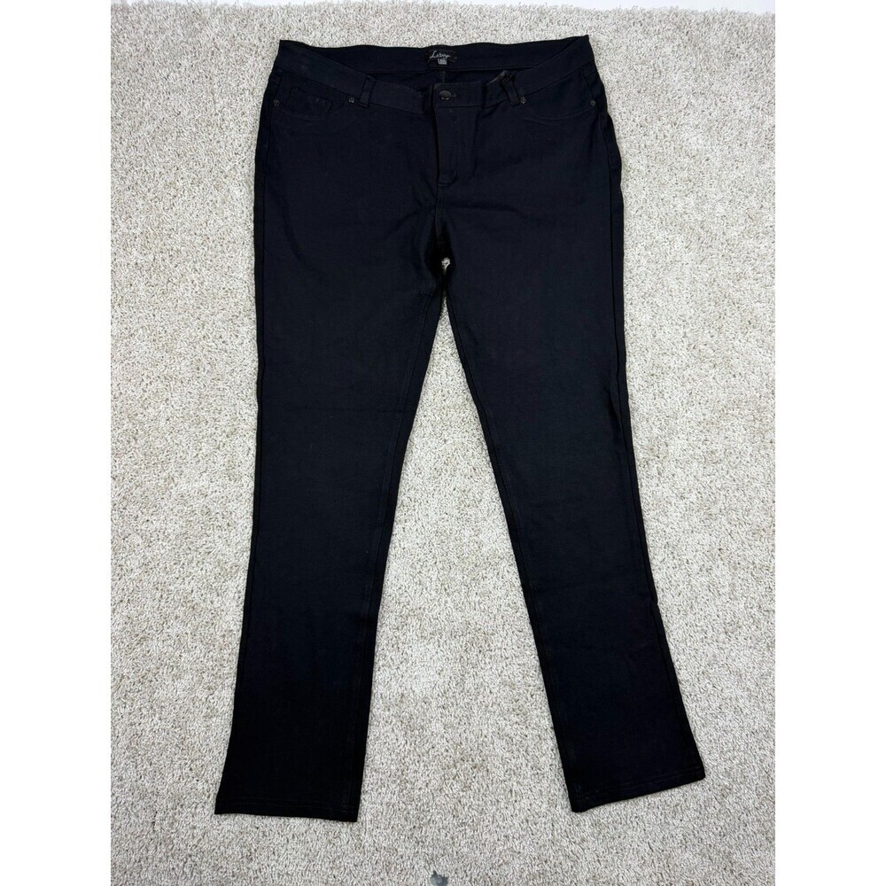 LaBijou Black Pull On Stretch Pants Womens 3XL Straight Leg Career NWT